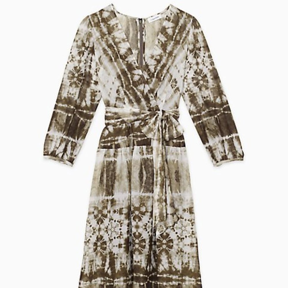 Calvin Klein- TIE-DYE V-Neck 3/4 Sleeve Dress